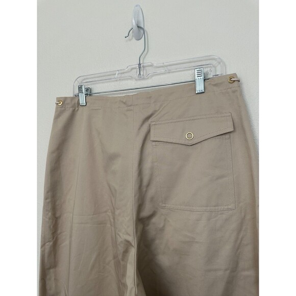 DION LEE Eyelet Tie Parachute Pant Cargo Straight Leg Chalk White Medium Y2K NEW - Picture 10 of 16